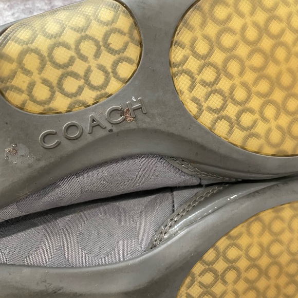 Coach Grey Patent Leather Monogrammed Flats for Women, Size 6 1/2 - Picture 6 of 13